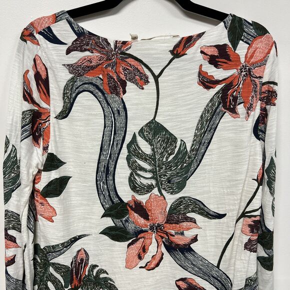 Soft Surroundings Petal Floral Sequin Tunic Top M Boho Boat Neck Long Sleeve - Picture 5 of 15